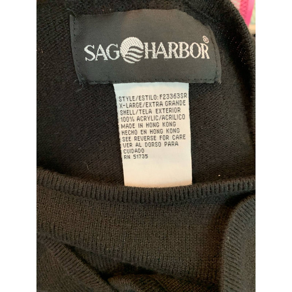 Sag Harbor black buttoned belted cardigan with attached top size XL - Picture 4 of 7